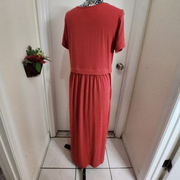 J. Jill tangerine cew neck  soft stretchy  maxi dress minimalist contemporary - Picture 1 of 14